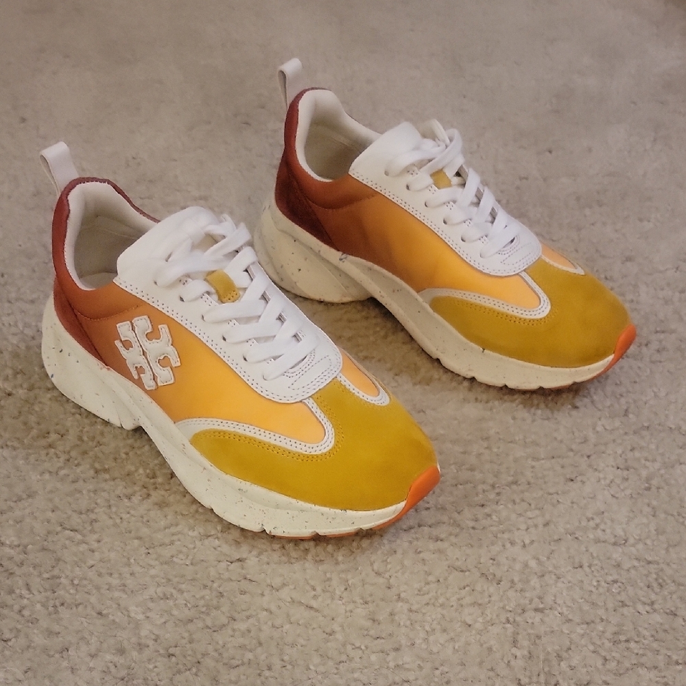 Tory Burch Vibrant Yellow and Orange Sneakers